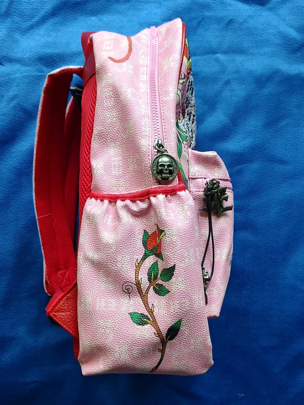 Ed Hardy Pink Faux Leather Leopard Tattoo Design Backpack New With Tags